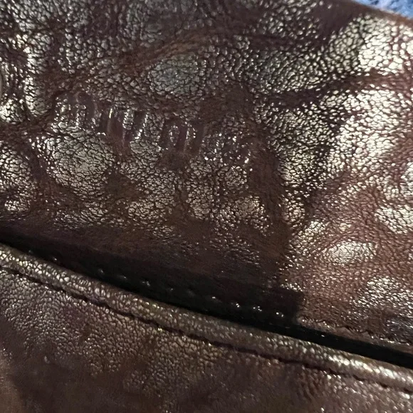 Miu Miu Gold metallic bifold wallet EUC - Picture 7 of 13